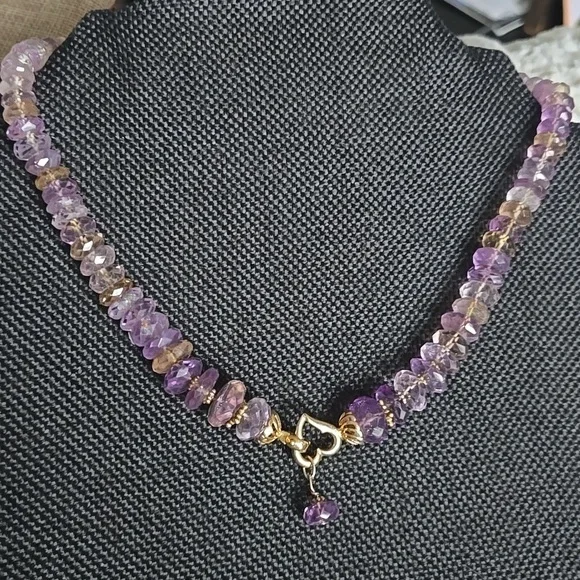 14KT Faceted Ametrine Necklace - Picture 4 of 11